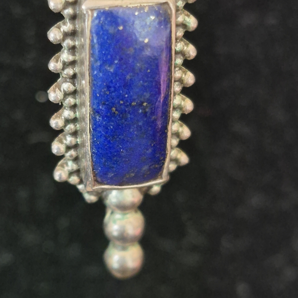Lapis Lazuli Sterling Silver Dangle Earrings - image 2